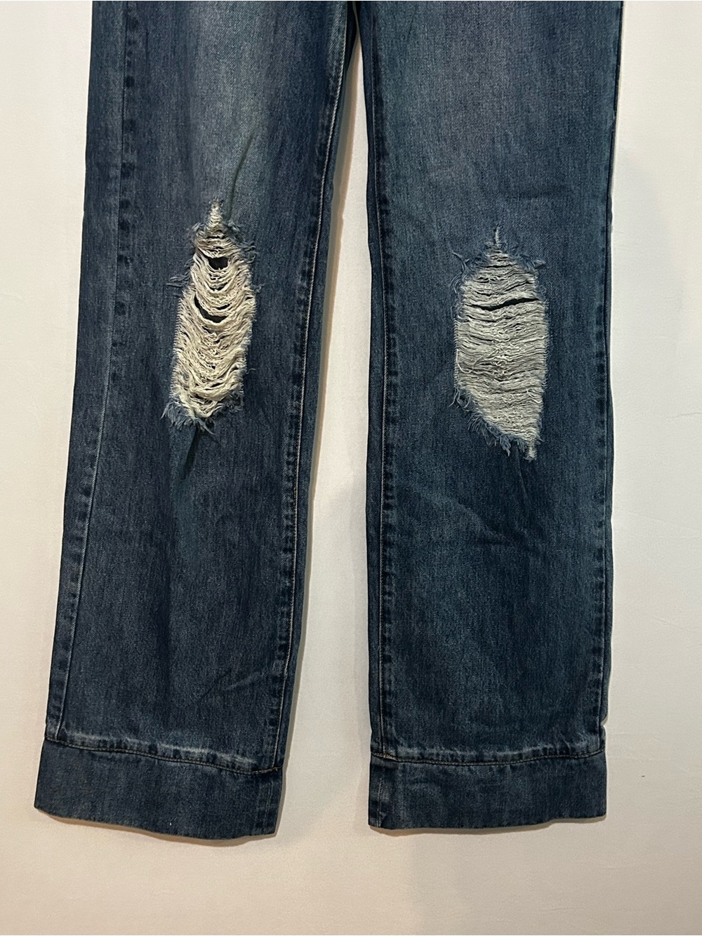 NWT E by Egreis Distressed Wide Leg Jeans S - Picture 4 of 10